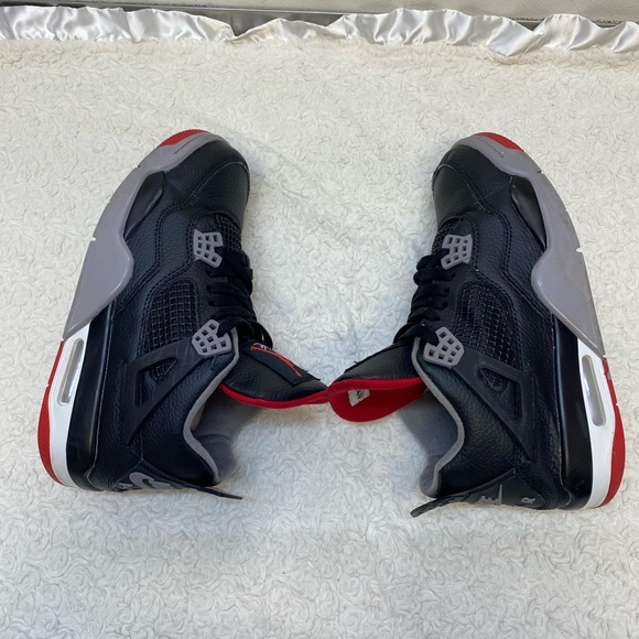 Nike Air Jordan 4 Retro "Bred Reimagined" Men's Shoes Black/Fire Red Size 8 - Picture 9 of 11